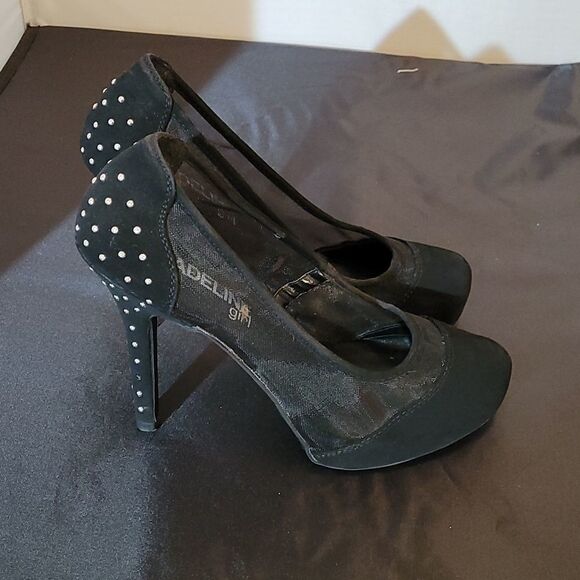 MADELINE GIRL BLACK HIGH HEEL PUMP SHOES - Picture 4 of 12